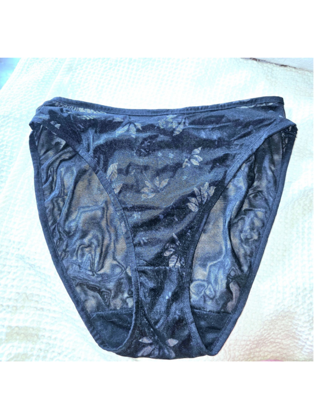 Vintage 90s Sheer floral Hi Cut panties Size medium
